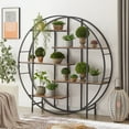 thumbnail image 6 of LiviNest 5-Tier Plant Stand Shelf: Round Metal Display Rack Rustic Brown - Industrial Style Storage for Indoor Living Room & Balcony Vintage Decor Plant Lovers, 6 of 6
