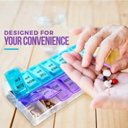 MEDca Weekly Pill Organizer, AM/PM-Twice a Day, Multicolor
