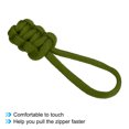 thumbnail image 4 of Unique Bargains Zipper Pulls Replacement Extension Cord Handle Fix Pull Tab Fixer Slider Head Repair Kit Olive Green 15 Pack, 4 of 5