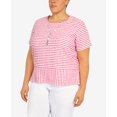 thumbnail image 6 of Alfred Dunner Womens Plus-Size Stripe Texture Knit Top With Necklace, 6 of 6