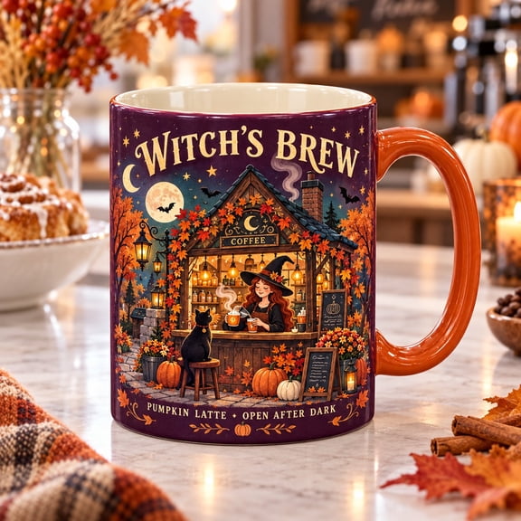 Accent Mug Witch Barista Pumpkin Latte Coffee Cup for Halloween Lovers