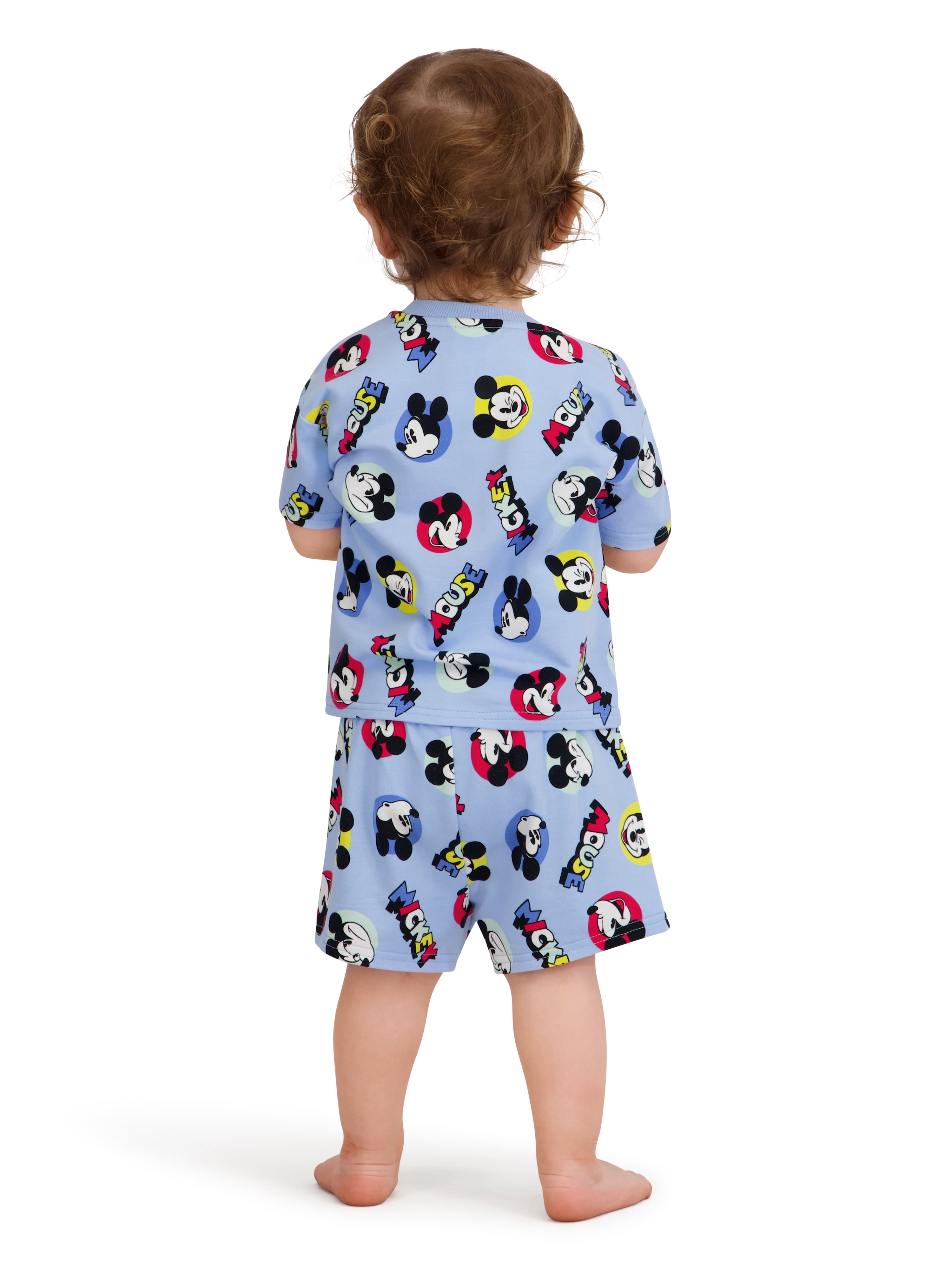 Mickey Mouse Baby Boy 2 Piece French Terry Short Set, Sizes 0-24 Months