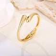 thumbnail image 5 of FENGGHAO Trendy Chunky Bangle Bracelet for Women Teens Adjustable Cuff Real Gold Plated Comfort Fit Jewelry Gift for Birthdays and Christmas, 5 of 7