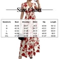 thumbnail image 4 of JoveMarine Summer Dresses for Women 2026 Floral - Print V-Neck Long Waist Cinching Flowy Maxi Dress with Elastic Back for Beach Resort,Black L, 4 of 7