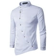 thumbnail image 1 of Camisa informal de moda para hombre con botones irregulares y bordados - Poliéster - Manga larga - Día de San Patricio/Citas - Todas las tallas, 1 of 3