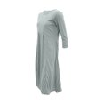 thumbnail image 3 of IROINNID Long Sleeve Dress for Women Strapless Round Neckline Fit&Flare Dress Pleated Seven-cent Sleeve Pure-color Dress Reduced,Gray, 3 of 5