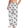thumbnail image 2 of Uemuo Dachshund Dog Pattern Men's Wide Leg Palazzo Lounge Pants with Pockets Light Weight Loose Comfy Casual Pajama Pants-Large, 2 of 9