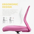 thumbnail image 6 of CQAOE Students Cute Desk Chair Low-Back Armless Study Chair w/Lumbar Support Adjustable Swivel Chair in Home Bedroom School, Rose Red, 6 of 10