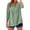 Green, variant on Womens Striped Tunic Tops Button Front Shirts Split V Neck Short Sleeve Blouses Loose Fit Business Casual XXL&Grey#02
