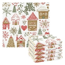 Yayeee 6 Pack Kitchen Dishcloths for Washing Dishes Soft Absorbent Microfiber Towels, Brown Nordic Christmas House
