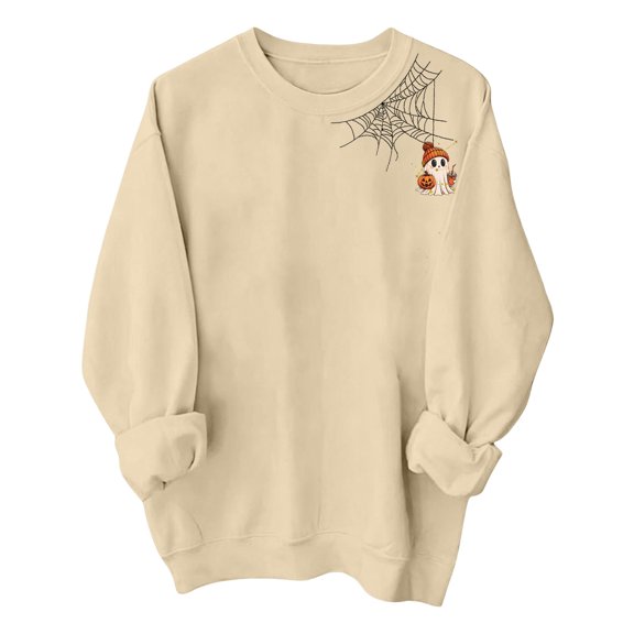 Halloween Sweatshirts for Women Halloween Costumes for Women Halloween Tops for Women Pullover Sweaters Crew Neck Sweatshirts Women Oversized Sweatshirt for Women Fall Sweaters for Women