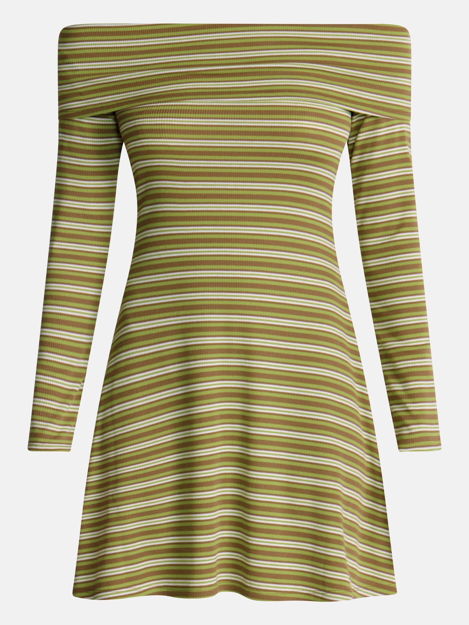 No Boundaries Off The Shoulder Dress with Long Sleeves, Women's and Women’s Plus XXS-4X