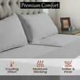 thumbnail image 3 of Flex Top King Sheets for Adjustable Beds- 100% Microfiber,Light Grey, 34" Top Split,Fit Upto 16 Inch Deep, 3 of 5