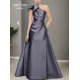 thumbnail image 1 of Vestido de noche elegante de satén Formal personalizado, vestido de fiesta de un solo hombro, largo hasta el suelo, plisado, bonito vestido de fiesta de boda de lujo, 1 of 5