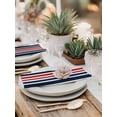 thumbnail image 5 of Navy Blue Red Striped Cloth Napkins Set of 4 Reusable Dinner Napkins, Modern Minimalist Ombre Lines Cocktail Napkin Washable Table Napkins for Wedding/Holiday Party/Baby Shower 20"x20", 5 of 7