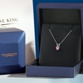 thumbnail image 5 of Gem Stone King 14K White Gold Pink Moissanite Pendant Necklace for Women | 0.25 Cttw | Gemstone Birthstone | Heart Shape 4MM | With 18 inch Chain, 5 of 6