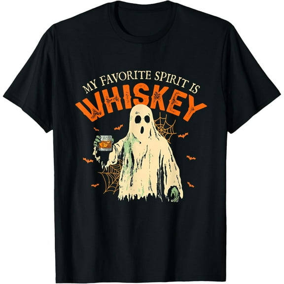 My Favorite Spirit Is Whiskey Funny Ghost Halloween Costume T-Shirt