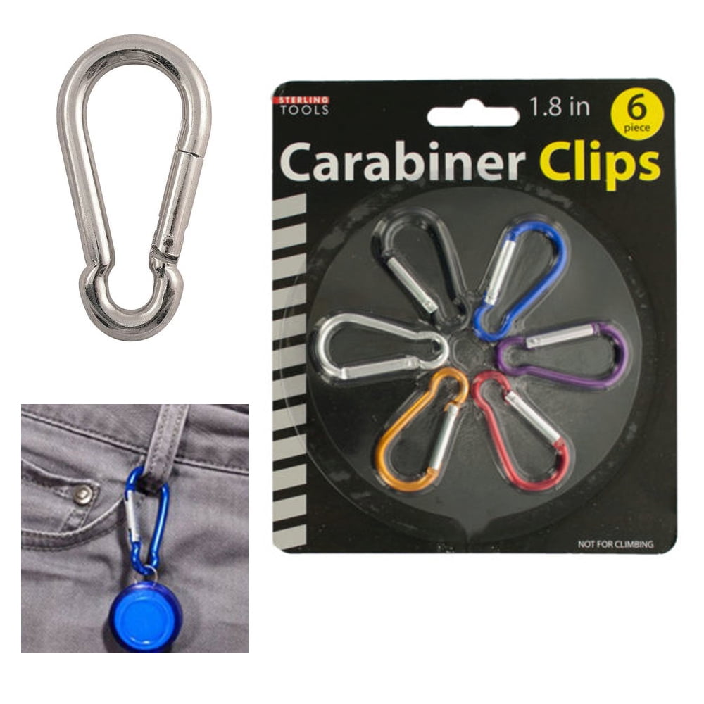 6 x Cable Carabiner Camping Hiking Hook Chain Key S-Ring Lock Clip Holder 