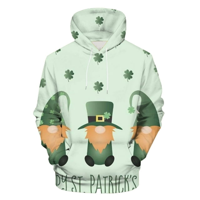 DPTALR Chandail en Molleton Décontracté à Col Rond pour Hommes Imprimé de la Saint-Patrick Pull à Manches Longues