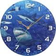 thumbnail image 5 of SKYSONIC Sharks Wall Clock 10 Inch Silent Non Ticking Round Clock Oil Painting Clock Easy to Read Clock for Living Room Bedroom Bathroom Home Decor, 5 of 7