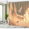 thumbnail image 5 of Ambesonne Fantasy Shower Curtain, Plane in Sunset Cloud, 69"Wx84"L, Cream Blue, 5 of 5