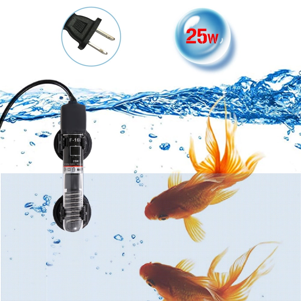 Mini Chauffe-Aquarium Thermostat Auto Submersible Chauffe-Eau Réservoir de Poissons Tube en Quartz avec Ventouses