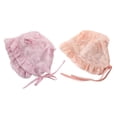 thumbnail image 4 of 2 gorros de encaje para bebé, gorros de protección solar para niña (rosa, naranja), 4 of 5