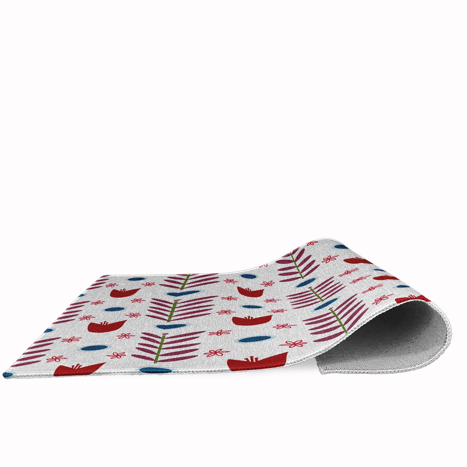 4' x 6' Simply Daisy Spring Garden Scandinavian Chenille Area Rug, White-Red