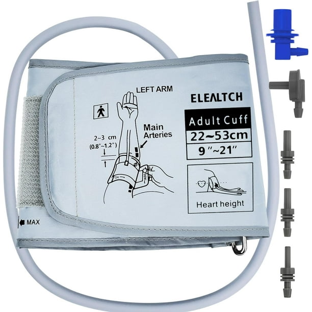 Extra Stor Manschett Kompatibel med Omron 9201d-21201d Tum (22-53 cm) XL Vuxen Blodtrycksmanschett ARM BP Ersättningsmanschett för Stor ARM, Grå