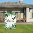 thumbnail image 3 of AMHNF Linen Garden Flag with Green Leaves and Butterfly Welcome Sign for Spring Summer Home Outdoor Garden Yard Door Decor 12x18 inch, 3 of 5