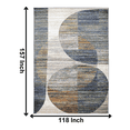 thumbnail image 5 of FLOORPLAY 10x13 Washable Area Rug, Modern Abstract Gray Blue Geometric Pattern, Distressed Non-Slip Area Rug for Bedroom & Living Room, Medium Pile, 5 of 5