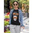 thumbnail image 2 of Funny Halloween Tee Women Skeleton Graphic Short Sleeve Tops Women T-Shirt XX-Large Black, 2 of 6