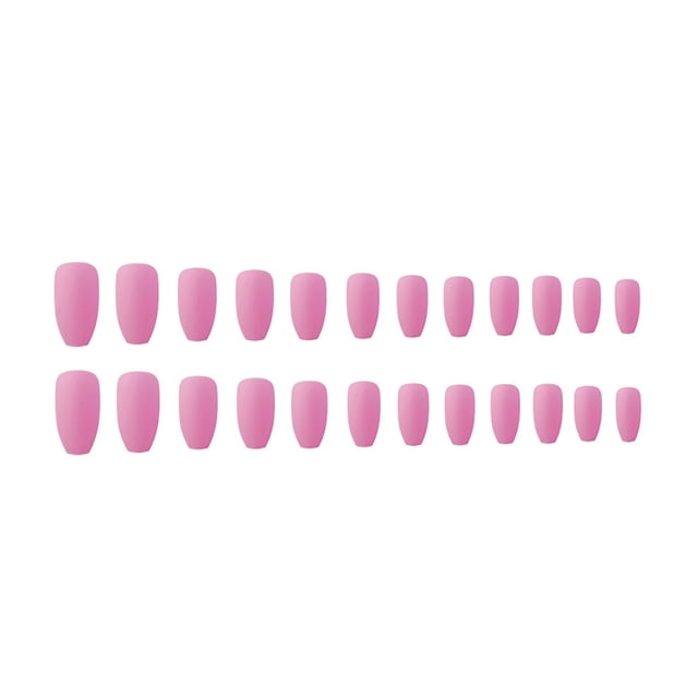 Pure Color Glossy Wearing Nails Finished Fake Nails 24 Pieces Finished Wearing Nails