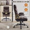 thumbnail image 5 of Ergonomic Swivel Computer Executive Chairs, Flip-up Armrests PU Leather Padded Office Chairs, with Adjustable Height, 500LBS, Coffee, 5 of 7