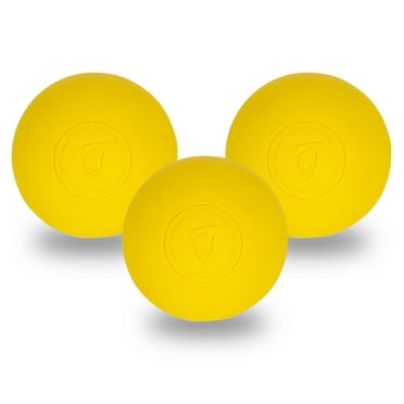 Franklin Sports Lacrosse Balls - Official Size Lax Balls for Practice - Rubber 63mm Outdoor Lacrosse Balls - Great for Muscle Massage Therapy   Yoga - Yellow 3 Pack