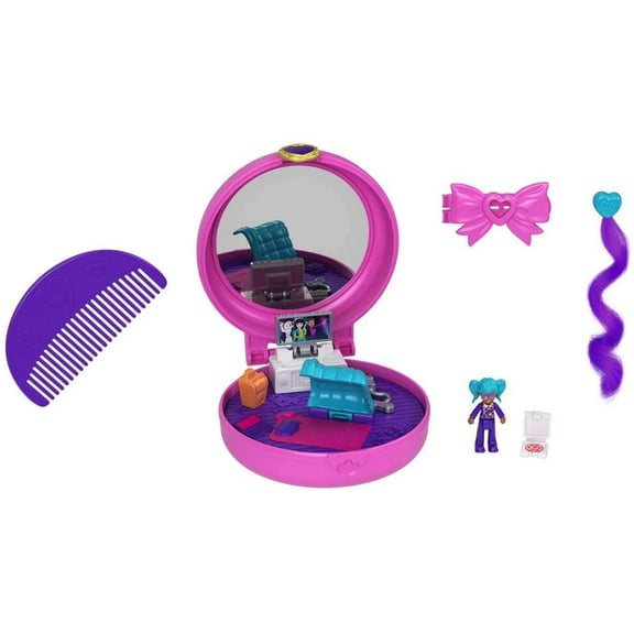 Polly Pocket Micro Clip & Comb Sleepover Compact Playset