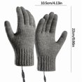 thumbnail image 6 of AuroraX Wool Usb Heated Gloves Touchscreen Gray Thick Knit Winter Gloves Cold Weather Insulated Warm Gloves with Wrist for Women Men, 6 of 6