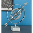 thumbnail image 2 of DecMode 10" Silver Armillary Globe with Marble Base, 2 of 8