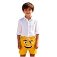 thumbnail image 6 of ITSAME Boys Swim Trunks, Elastic Waist Loose Fit Cute Expression Print Summer Fashion Quick-Dry Beach Shorts Orange 7T, 6 of 6