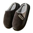 thumbnail image 3 of Kilaqueen Mens Memory Foam Scuff Slippers, Cozy Fuzzy House Shoes for Men, Slip-on Slippers Bedroom Shoes with Indoor Rubber Sole, Christmas Gifts, 3 of 8