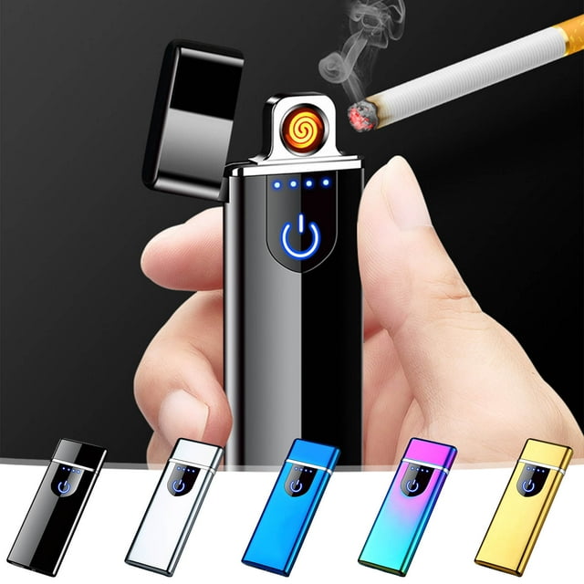 Encendedor sin llama recargable USB | Encendedor de arco eléctrico ultradelgado a prueba de viento | Encendido rápido por inducción | Seguro Sin Butano | Portátil | Acampada Senderismo | Caja de