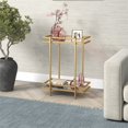 thumbnail image 3 of Henn&Hart 22"W Modern Metal/Glass Console Table in Brass, 3 of 8