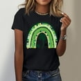 thumbnail image 6 of Yxbdin Womens St Patricks Day T Shirts Plus Size Shamrock Graphic Tee Clover Printed Short Sleeve Shirt Casual Crew Neck Tops Black XXL, 6 of 6