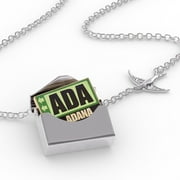 Locket Necklace Airportcode ADA Adana in a silver Envelope Neonblond