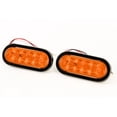 thumbnail image 3 of Red Hound Auto (2) 6 inches Oval Amber LED Parking OR Turn Signal Light Flush Mount Trailer Truck, 3 of 6