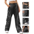 thumbnail image 5 of Parachute Pants for Women  Baggy Cargo Pants with Pockets  Wide Leg Trousers, 5 of 14