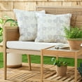 thumbnail image 2 of MARTHA STEWART Modern Banana Leaves Indoor Outdoor Decorative Pillow 2-Pack Set, UV Fade Resistant, Water Repellent, Printed Tropical Design, Warm Grey, 18"x18", 2 of 9