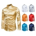 thumbnail image 3 of Sonducket Camisa Transpirable Para Hombre Satén Con Mangas Largas - Trabajo Boda O Casa Camisa Para Hombre Formal Manga Larga Grande Camisetas caqui SG, 3 of 6