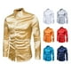 thumbnail image 5 of Sonducket Camisa Transpirable Para Hombre Satén Con Mangas Largas - Trabajo Boda O Casa Camisa Para Hombre Formal Manga Larga Grande Camisetas amarillo S, 5 of 6