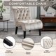 thumbnail image 2 of Silla / silla de ocio de la sala de estar sin acento de terciopelo moderno, silla cómoda de botón de tela tapizada con piernas de madera para el dormitorio, 2 of 5